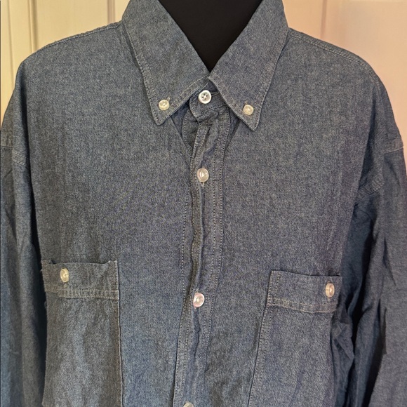Southern Proper Men's Button Down Shirt Blue Chambray Size XXL - Picture 2 of 13